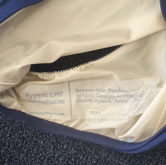 Cupshe one piece bathing suit, XL, colorblock light pink~sage~navy blue - Picture 4 of 4